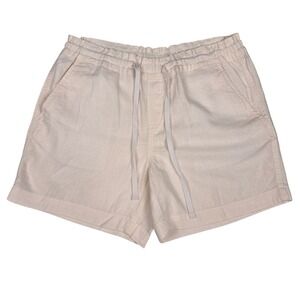 Faded Glory Linen Blend Shorts Womens Size 4 Arctic White Drawstring